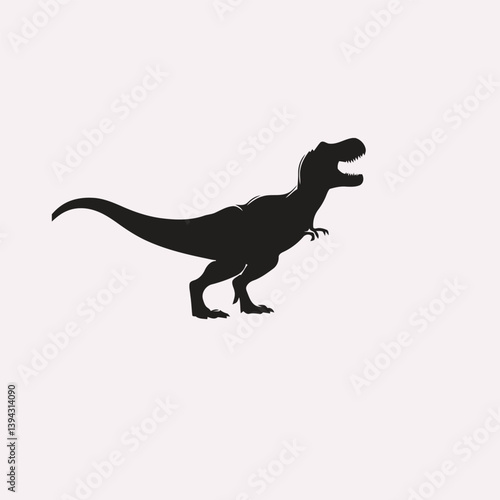 T-Rex (Tyrannosaurus Rex) silhouette logo icon black white design