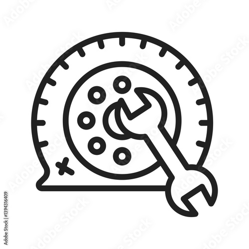 Fixing Punctured Tyre icon vector image. Suitable for mobile apps, web apps and print media.