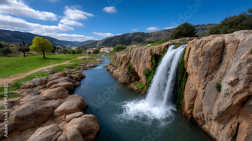 banias waterfall: scenic landscape