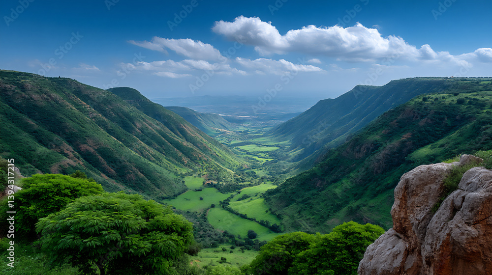 Naklejka premium golan heights: green hills