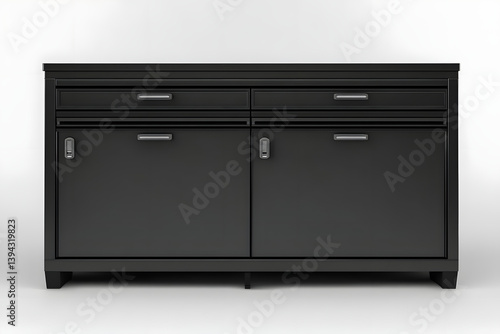 Sleek Black Cabinet: Storage with Style