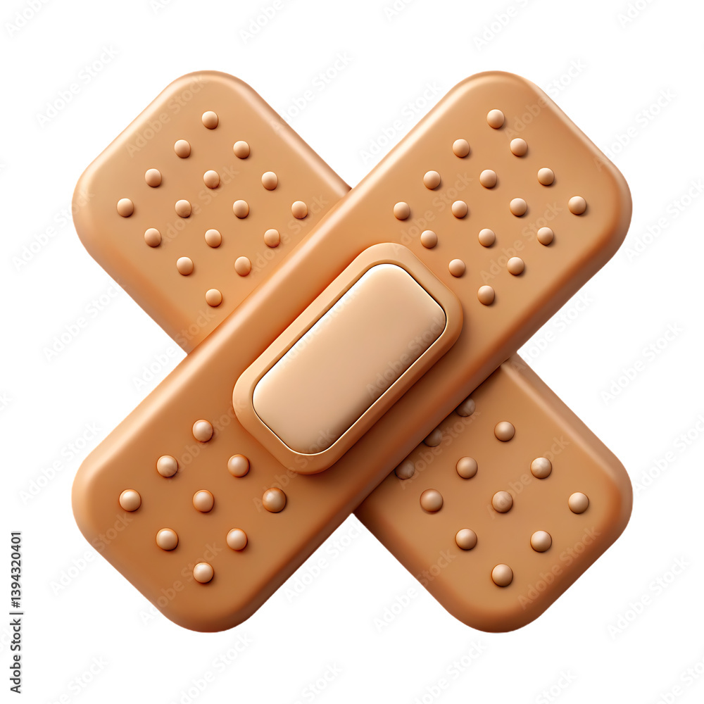 Crossed Adhesive Bandages: Realistic 3D Rendering for Healthcare and Medical Applications on Black. Crossed Adhesive Bandages: Realistic 3D Rendering for Healthcare and Medical Applications on Black.