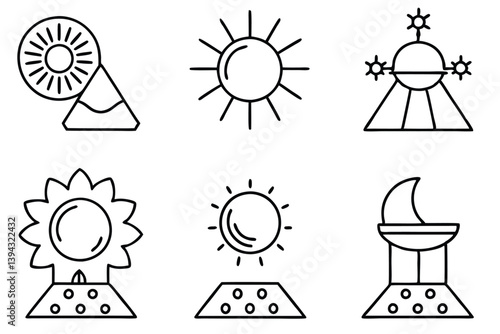 Solar Radiation Line Art Concept for Environmental Artwork Creation  