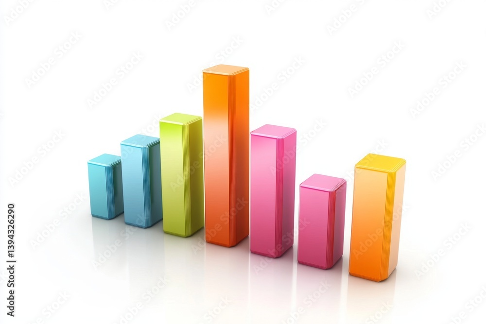 Colorful Bar Graph Illustrating Growth Colorful Bar Graph Illustrating Growth