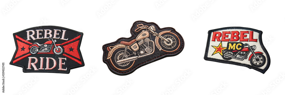 Fototapeta premium Set of A Biker patch isolated on a transparent background