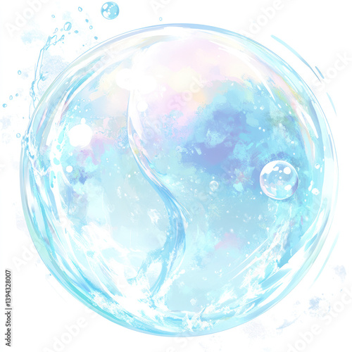 Wallpaper Mural abstract blue background with bubbles Torontodigital.ca