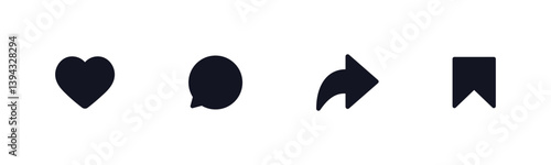 Like, comment, share icon buttons and speech bubble and love heart flat icon , Social media notification icons. emoji post reactions - Add to favorite icon set