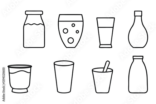 Soy Milk Line Art Creative Design for Detailed Illustration Artwork  