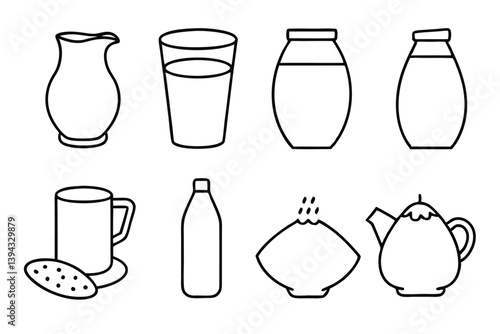 Soy Milk Line Art Elegant Sketch for Minimalist Design Concepts  