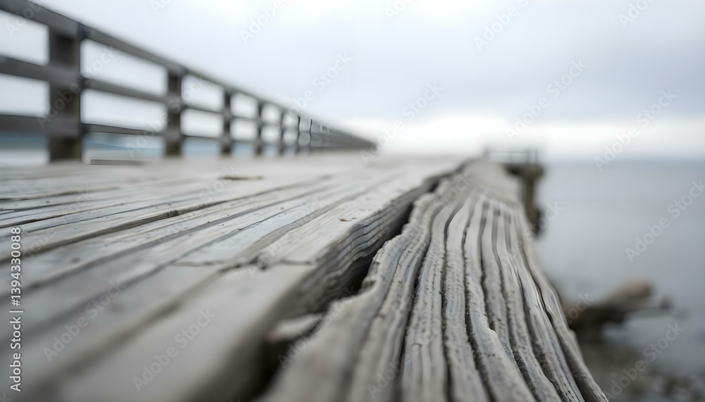 Fototapeta premium close up of a wooden pier with water in the background