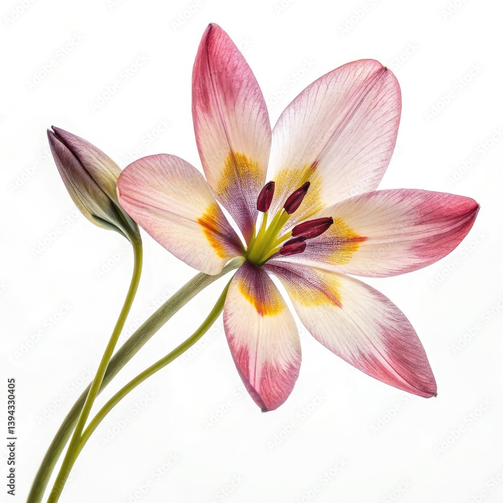 Fototapeta premium pink lily isolated on white
