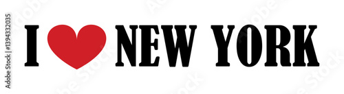 I love New York sign banner vector illustration isolated on white. Tourist and travel souvenir T shirt print stamp. New York emblem invitation for tourists travelers, city in USA, America. Big apple.
