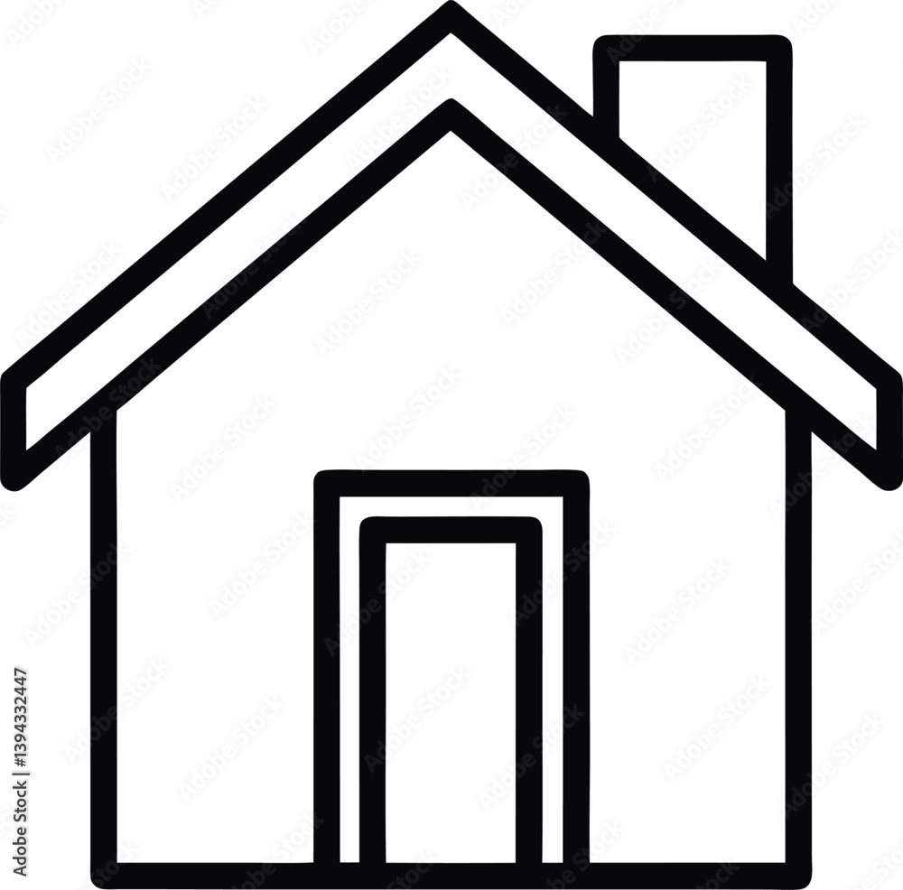 Fototapeta premium House flat outline simple signs for real estate