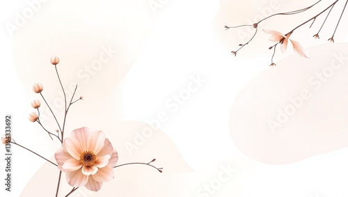 Abstract Botanical Design with Soft Color Transitions and Ample Space for Text