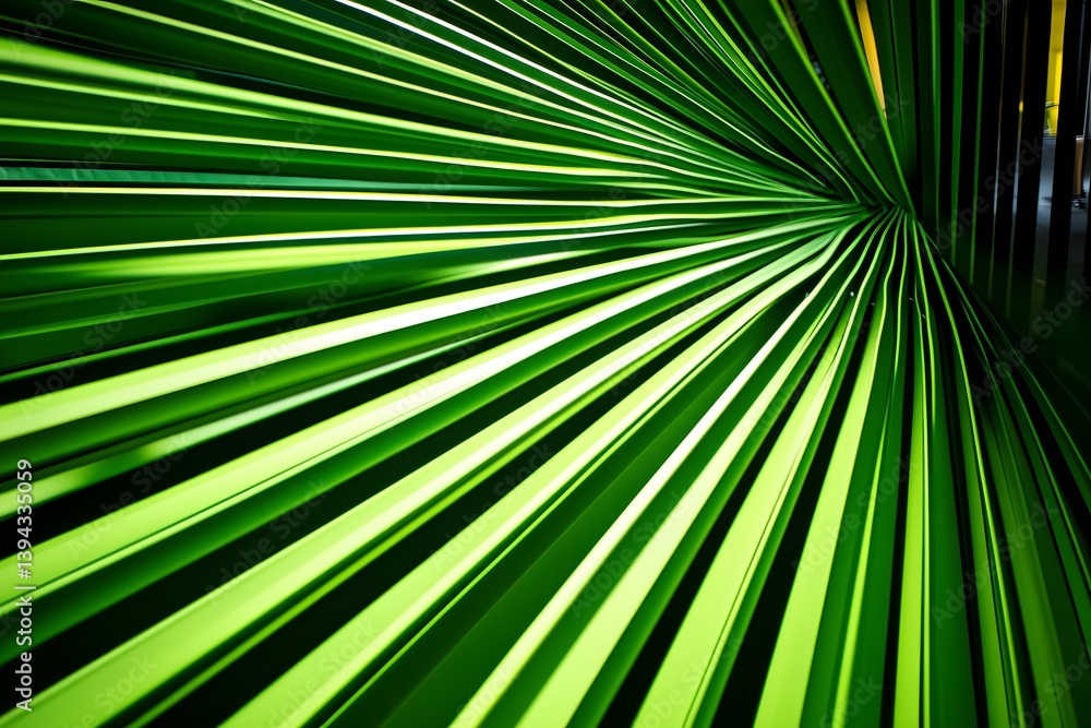 Vibrant Green Palm Leaf Abstract Background Texture Vibrant Green Palm Leaf Abstract Background Texture