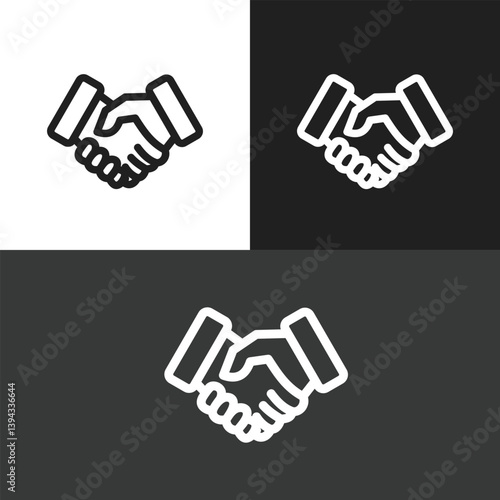 Handshake, agreement, introduction banner hand drawn with single line. Handshake line icon. Business agreement handshake symbol. Vector.