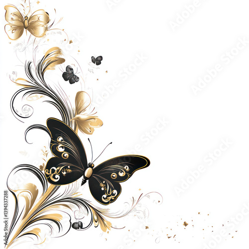 black and white floral background