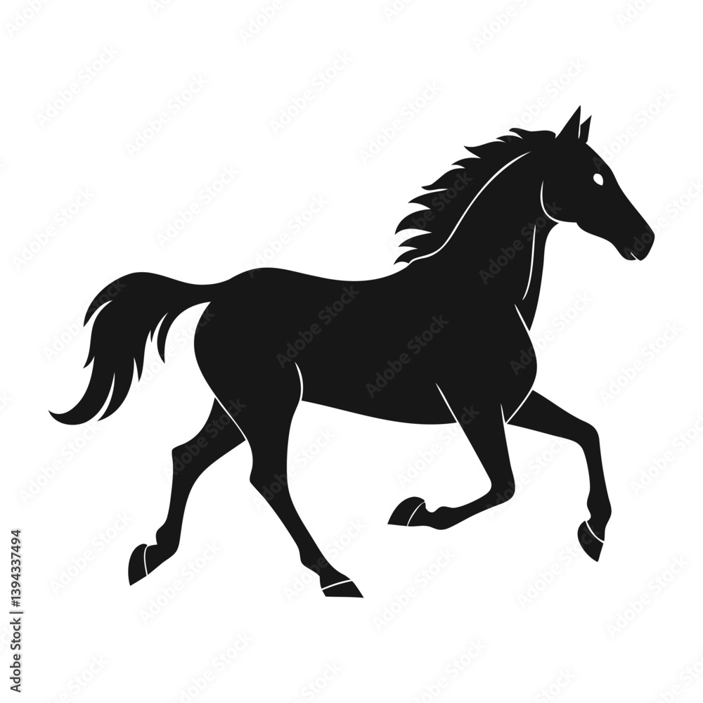 Galloping Horse Silhouette Vector Illustration Galloping Horse Silhouette Vector Illustration