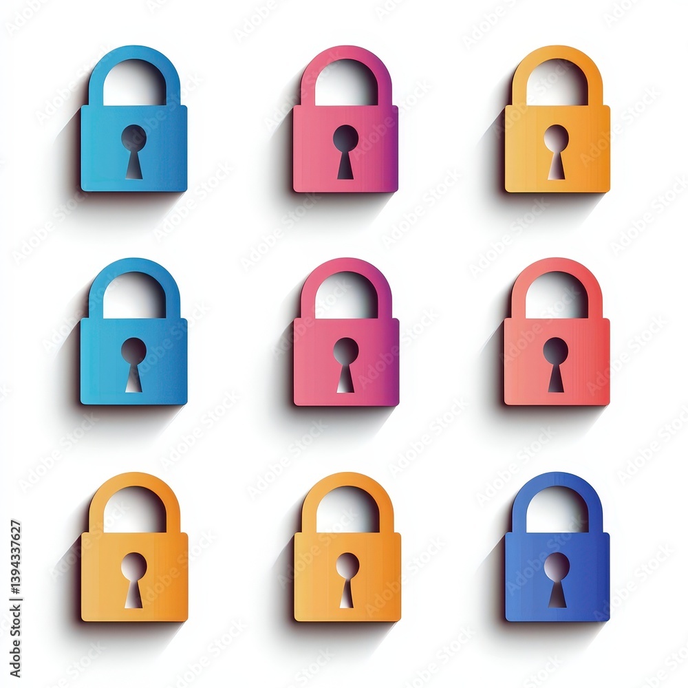Login icon set cut out isolated on white background Login icon set cut out isolated on white background