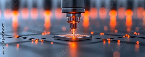 The close up view of a device manufacturing process