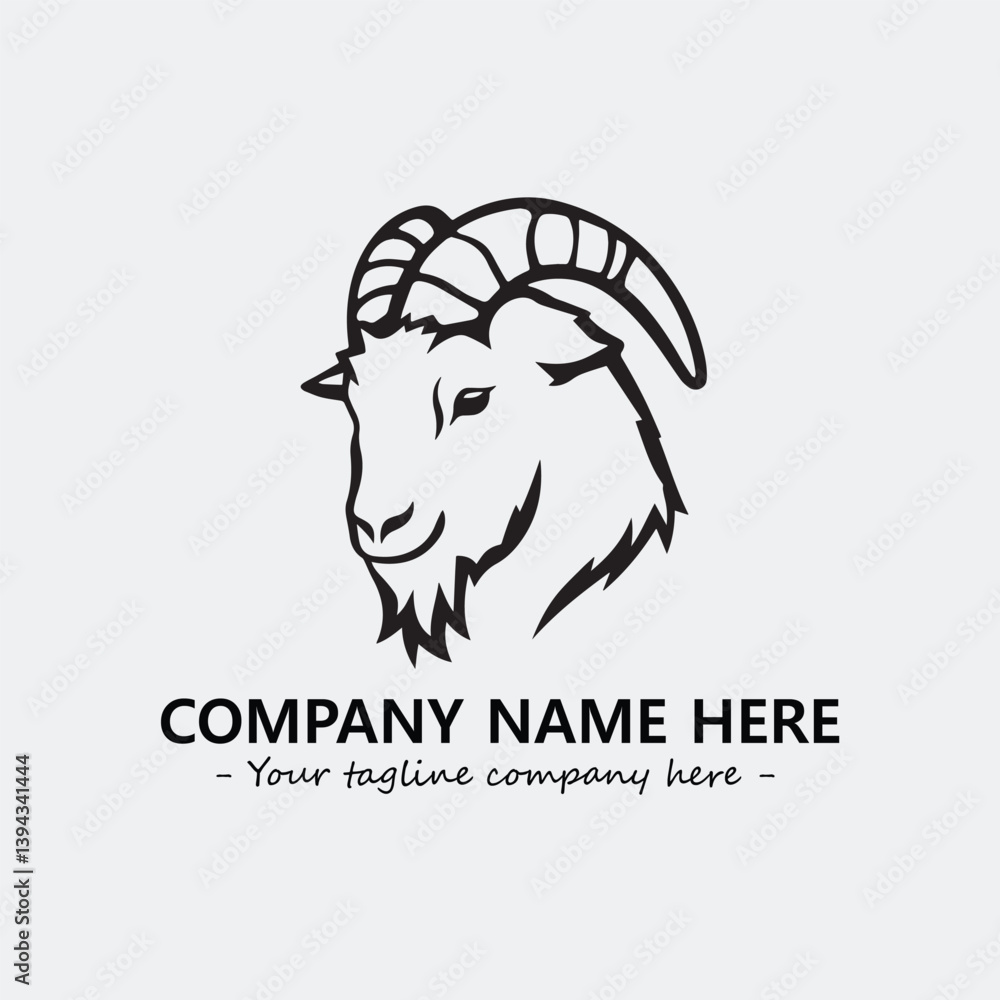 Head of goat illustration black and white for logo company vector image
Head of goat illustration black and white for logo company vector image