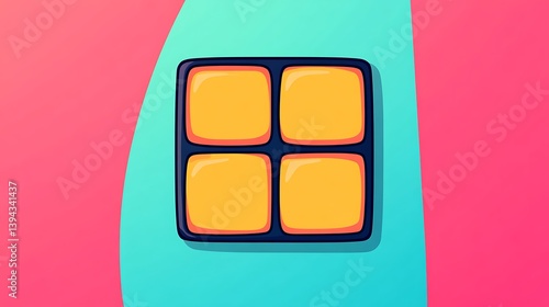 Obraz na płótnie This picture represents a tray with four orange colored squares w salonie