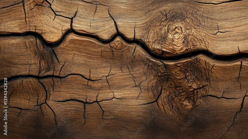 old cracked brown wood material texture. Background