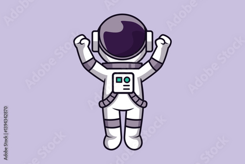 Astronaut Birthday Character Illustration Jumping For Joy