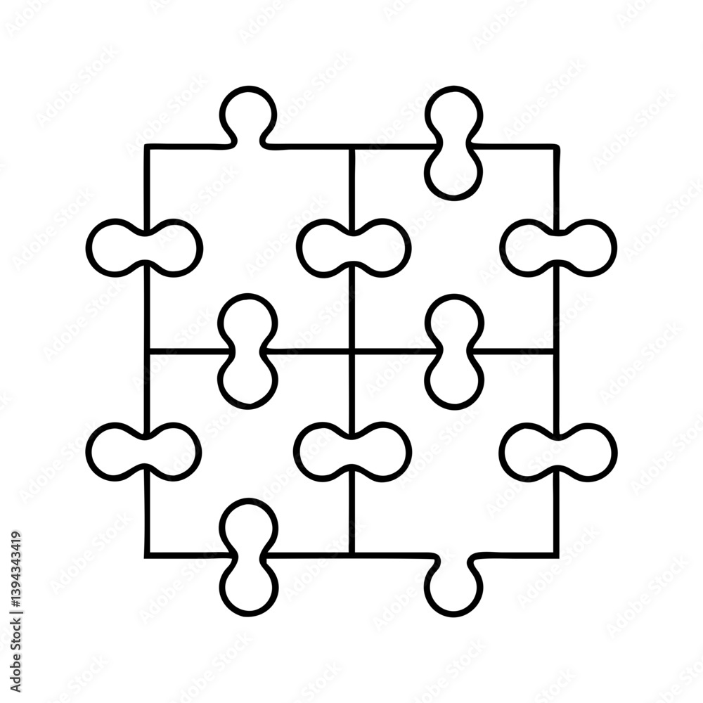 Fototapeta premium puzzle icon, puzzle vector illustration-simple illustration of puzzle, perfect for puzzle logos and icons