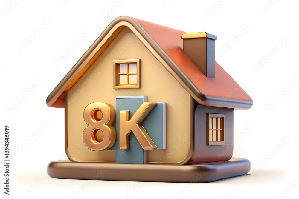 toy house on white background