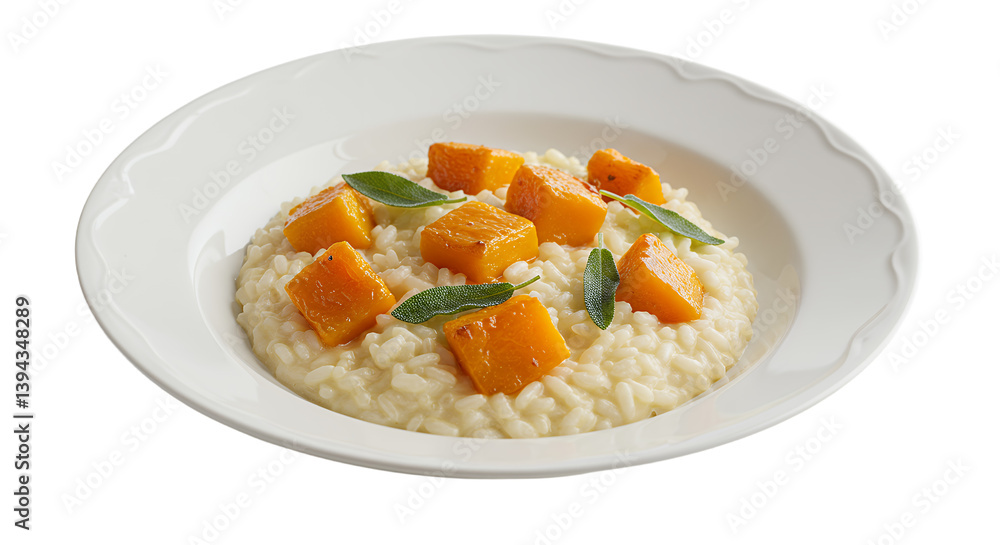 Creamy risotto with vibrant squash garnishes showcasing culinary artistry Creamy risotto with vibrant squash garnishes showcasing culinary artistry