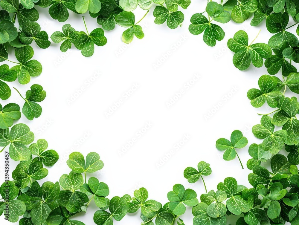 Shamrock border frame framing element on white background Shamrock border frame framing element on white background