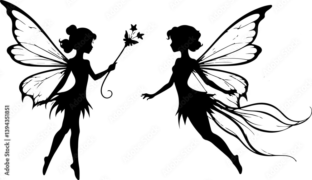 Fototapeta premium Two fairy silhouettes