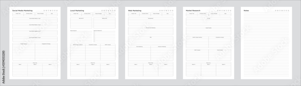 Marketing Planning Page Planner Sheets for Efficiently Organizing, Tracking and Managing Marketing Activities Campaigns Strategies Goals & Performance Across Multiple Channels & Platforms 5 Pages set Marketing Planning Page Planner Sheets for Efficiently Organizing, Tracking and Managing Marketing Activities Campaigns Strategies Goals & Performance Across Multiple Channels & Platforms 5 Pages set