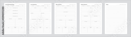 Marketing Planning Page Planner Sheets for Efficiently Organizing, Tracking and Managing Marketing Activities Campaigns Strategies Goals & Performance Across Multiple Channels & Platforms 5 Pages set
