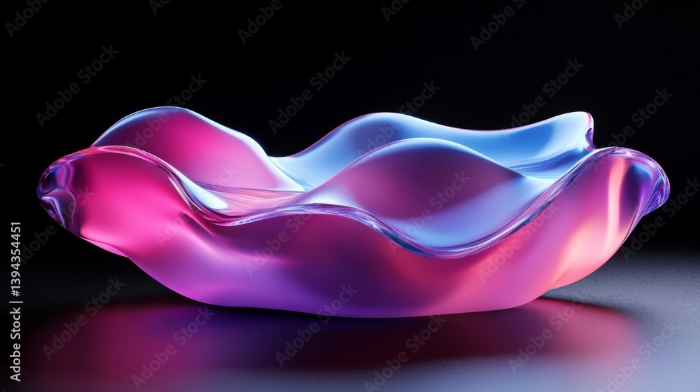 Obraz premium Abstract Pink and Blue Fluid Form with Glow