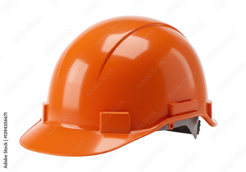 Close up view of a bright orange hard hat Close up view of a bright orange hard hat