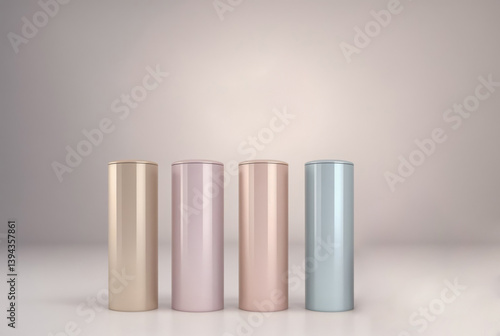 Box tube set, packaging template design for a cosmetic product