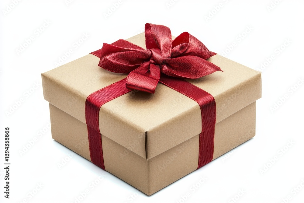 Elegant Gift Box with Red Ribbon Elegant Gift Box with Red Ribbon