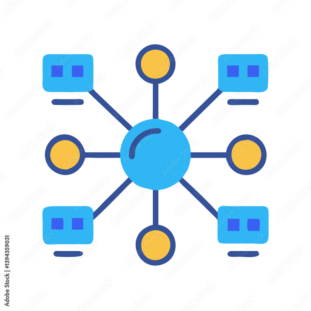 Innovative Distributed Network Design Icon Innovative Distributed Network Design Icon