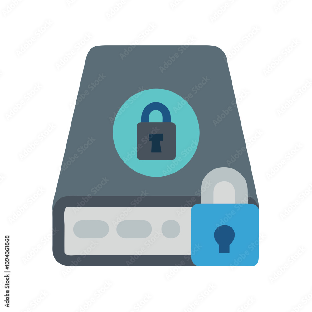 Obraz premium Encrypted Drive Technology Icon
