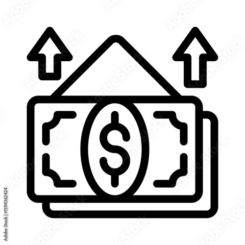 banknotes line icon