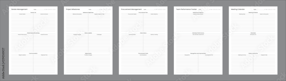 Project Planner Pages Daily, Weekly, and Monthly Planning Sheets for Effective Task Management, Deadlines and Team Coordination Planner Sheet Design Template Set of 5 Pages Project Planner Pages Daily, Weekly, and Monthly Planning Sheets for Effective Task Management, Deadlines and Team Coordination Planner Sheet Design Template Set of 5 Pages