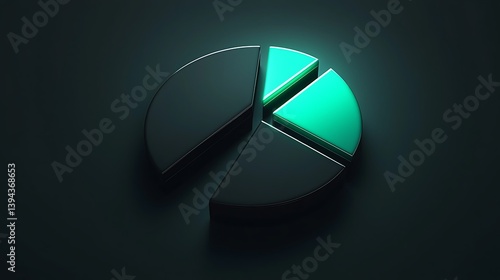 Obraz na płótnie A visually appealing pie chart displaying segmented statistical data w salonie