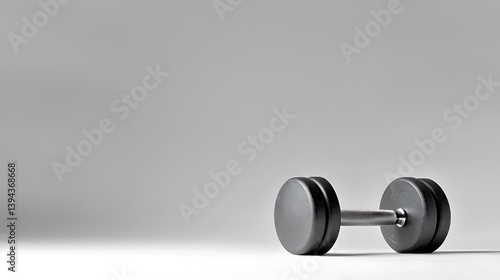 A single dumbbell resting on a white and gray surface