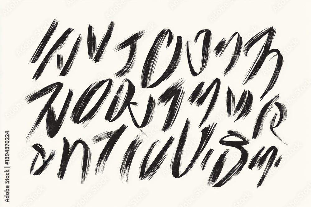 Brush Stroke Alphabet Design
