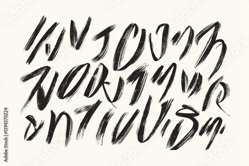 Obraz na płótnie Brush Stroke Alphabet Design w salonie