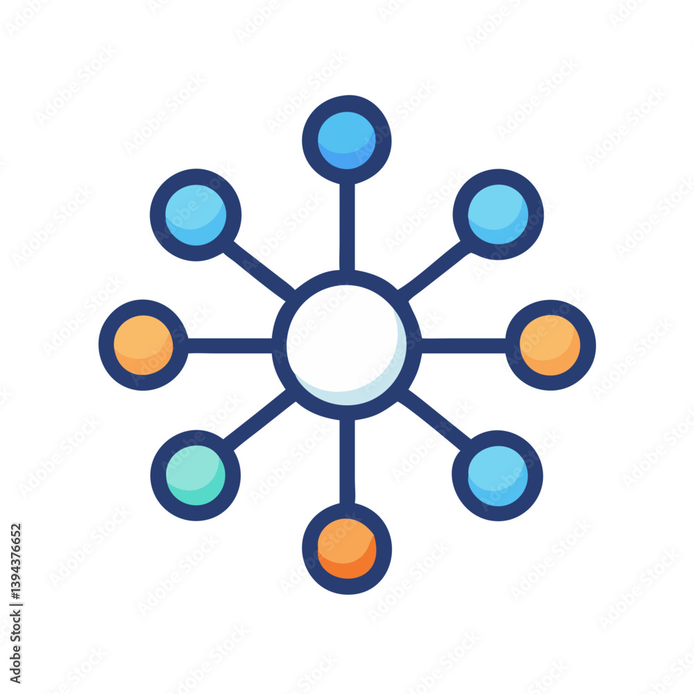 Stylish Network Node Icon Design Stylish Network Node Icon Design