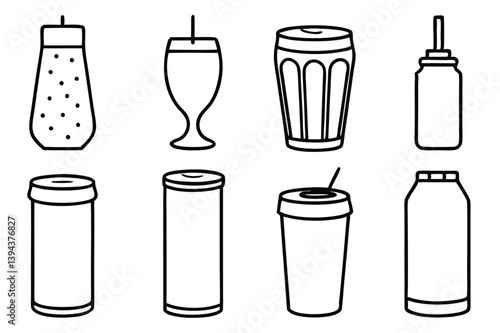 Soda Line Art Creative Drawing for Digital and Print Illustration  