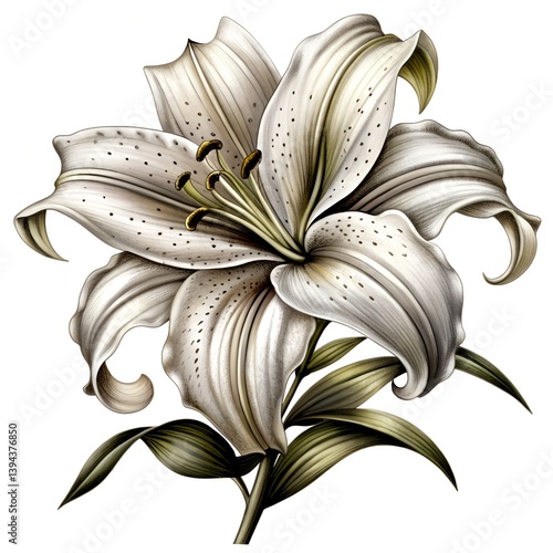 Botanical flowers in white background.